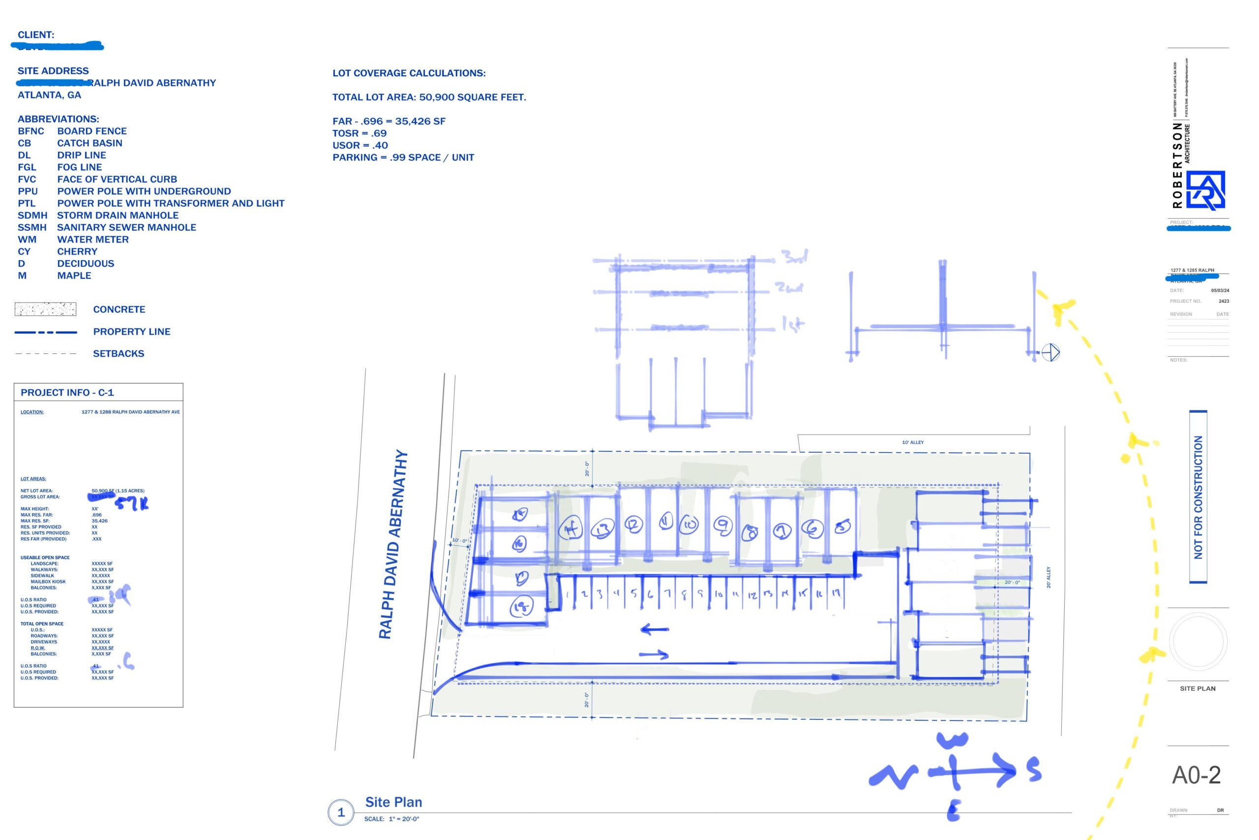 Site analysis for a potential townhome development.