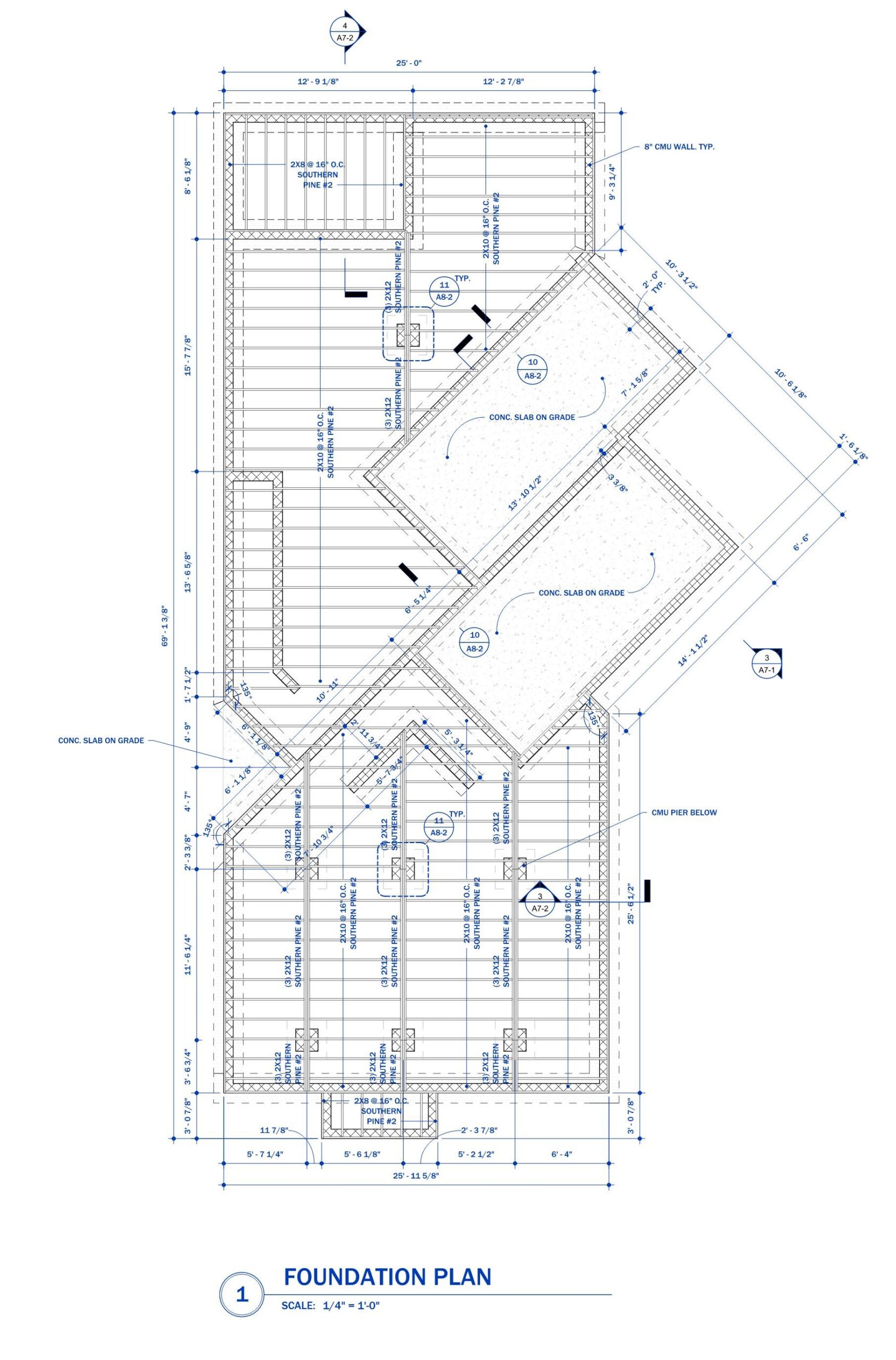 Structural framing foundation plan – Ladd St Duplex