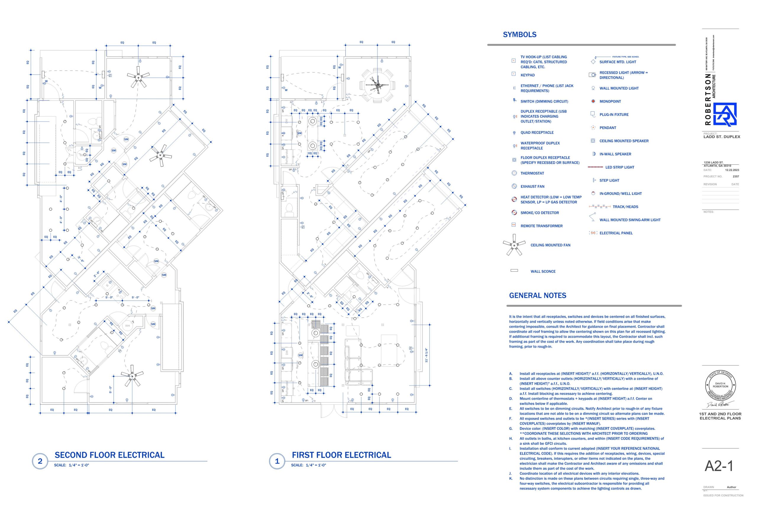Electrical Plans – Ladd St Duplex